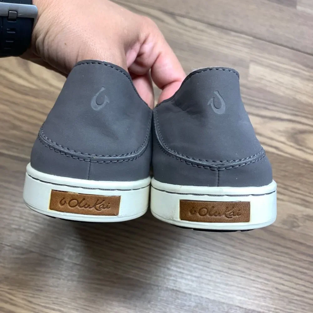 OluKai Pehuea Women's Size 9.5‎ Shoes Gray Low Top Slip On Casual Sneakers